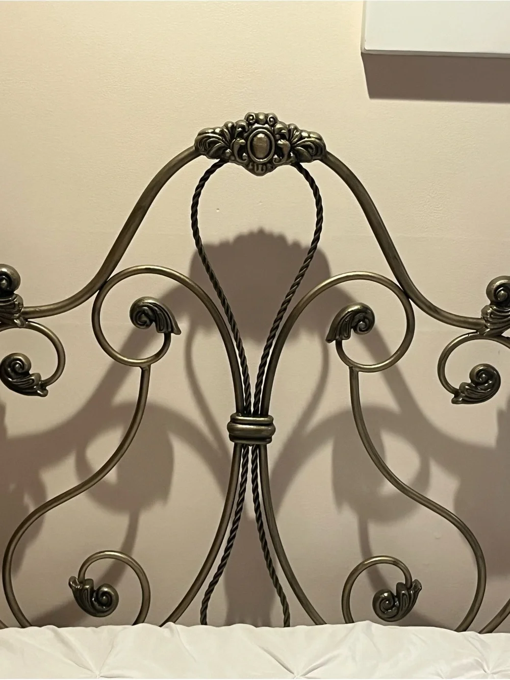 Decorative Metal Headboard Wall Accent in Antique Bronze